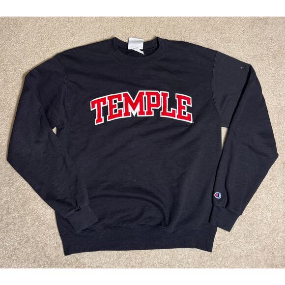 Vintage Champion University Black Crewneck Sweatshirt Size M - Picture 1 of 4